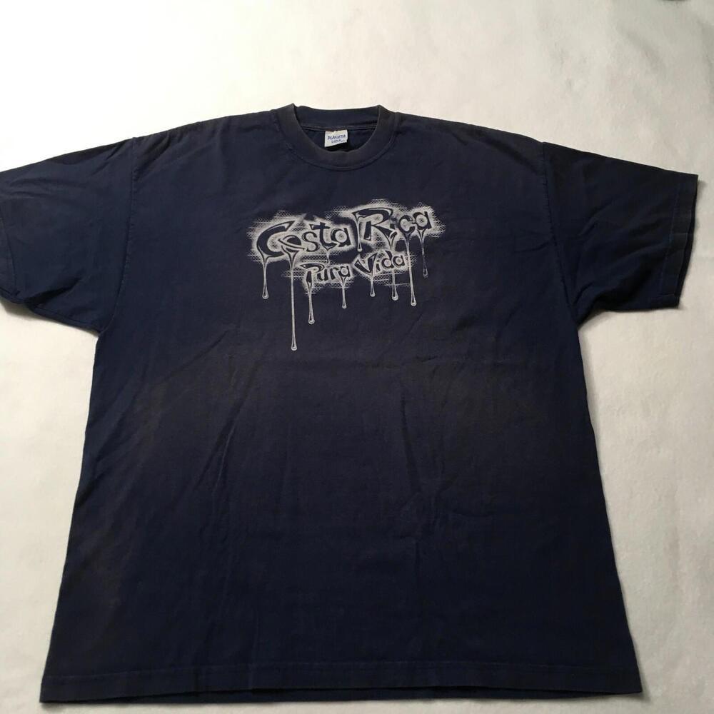 Costa Rica Pura Vida Adult BlUE XL TShirt GRAPHIC